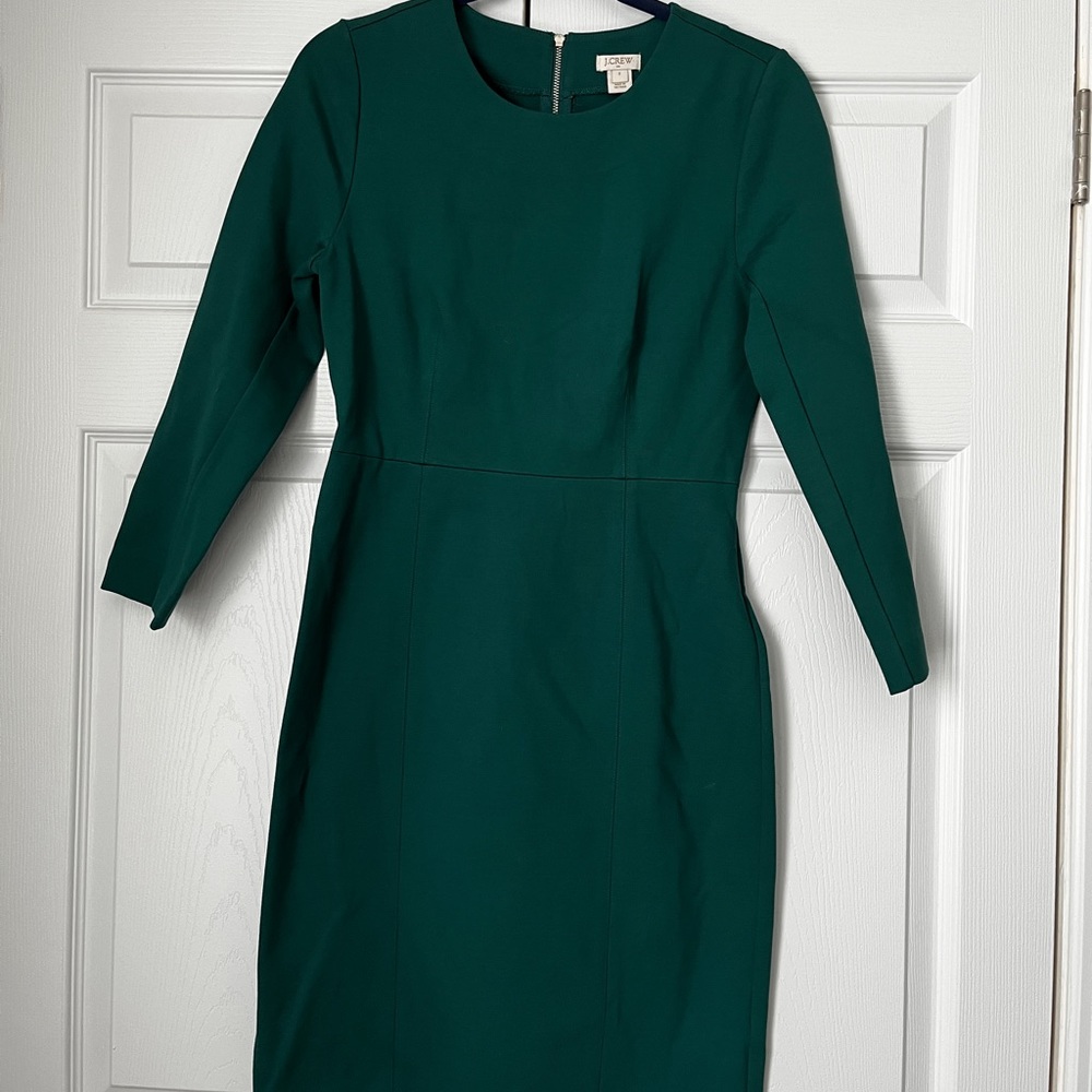 Green J Crew long sleeve dress